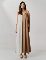 Vestido Valtera Bege/ Off White