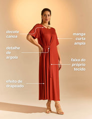 Vestido Aline Marrom Galápagos