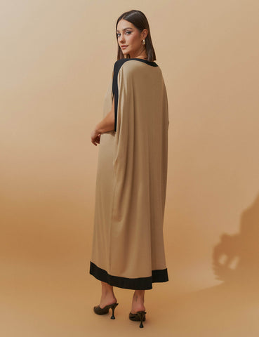 Vestido Vicenza Abby Bege/ Preto