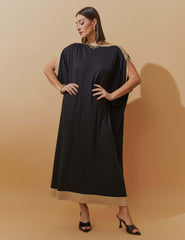 Vestido Vicenza Abby Preto/ Bege