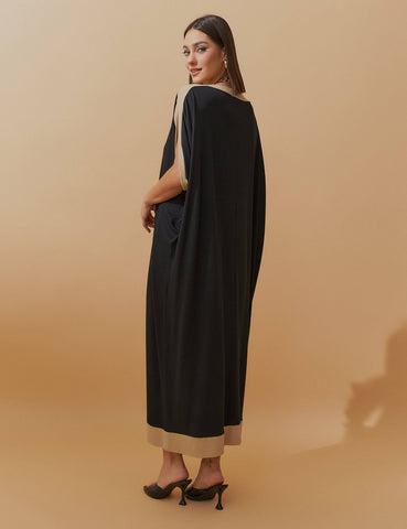 Vestido Vicenza Abby Preto/ Bege