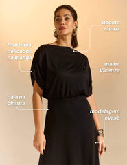 Vestido Vicenza Areli Preto