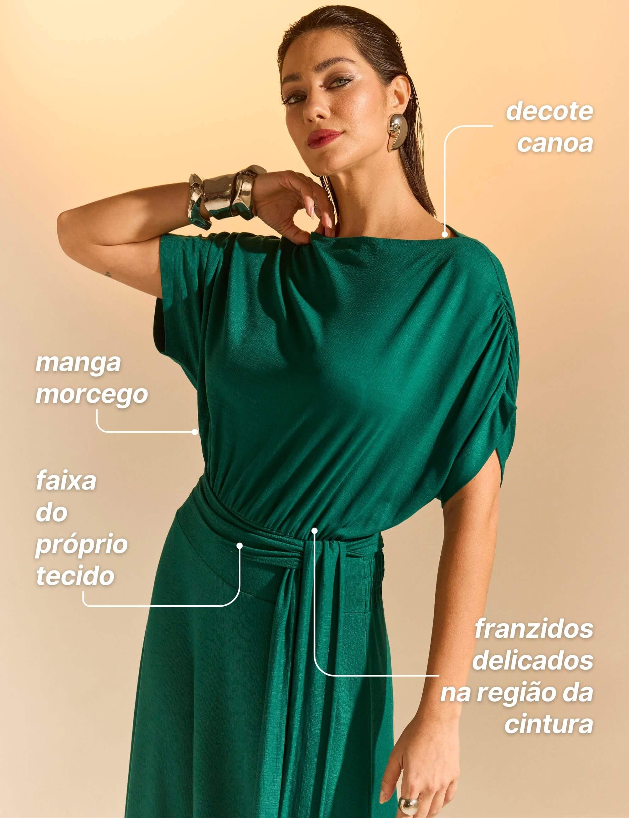 Vestido Vicenza Areli Verde Castanheira