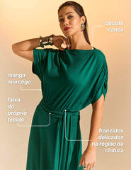 Vestido Vicenza Areli Verde Castanheira