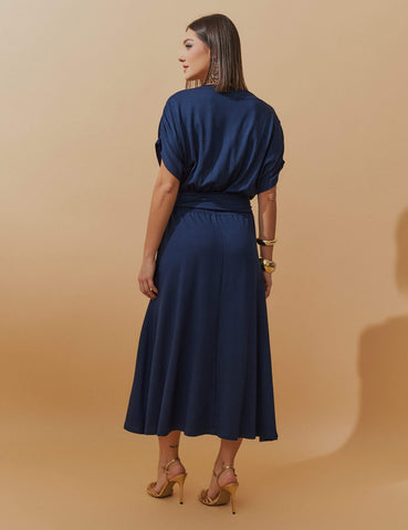 Vestido Vicenza Areli Azul Marinho