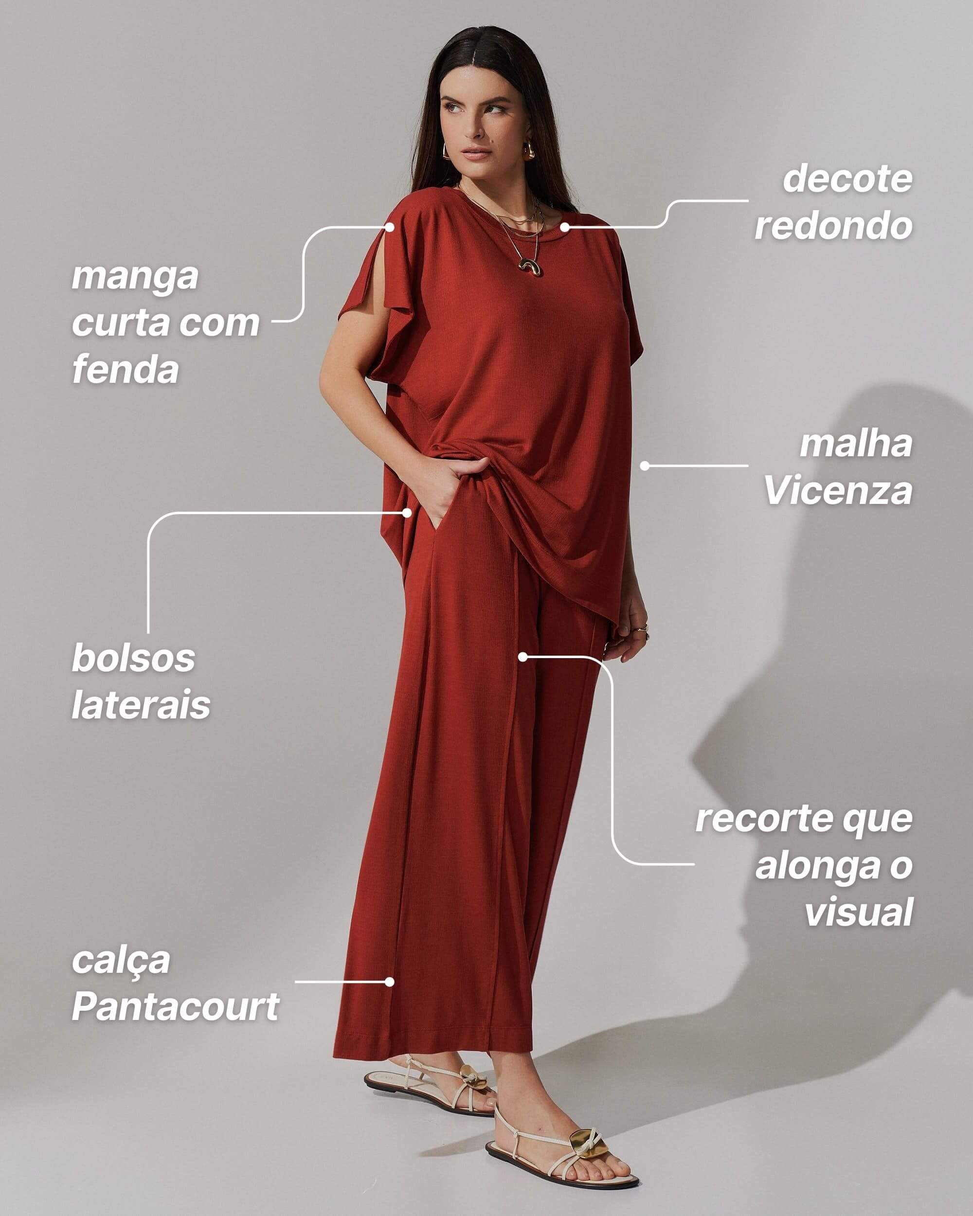 Conjunto Vicenza Avani Marrom Galápagos