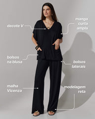 Conjunto Vicenza Azira Preto