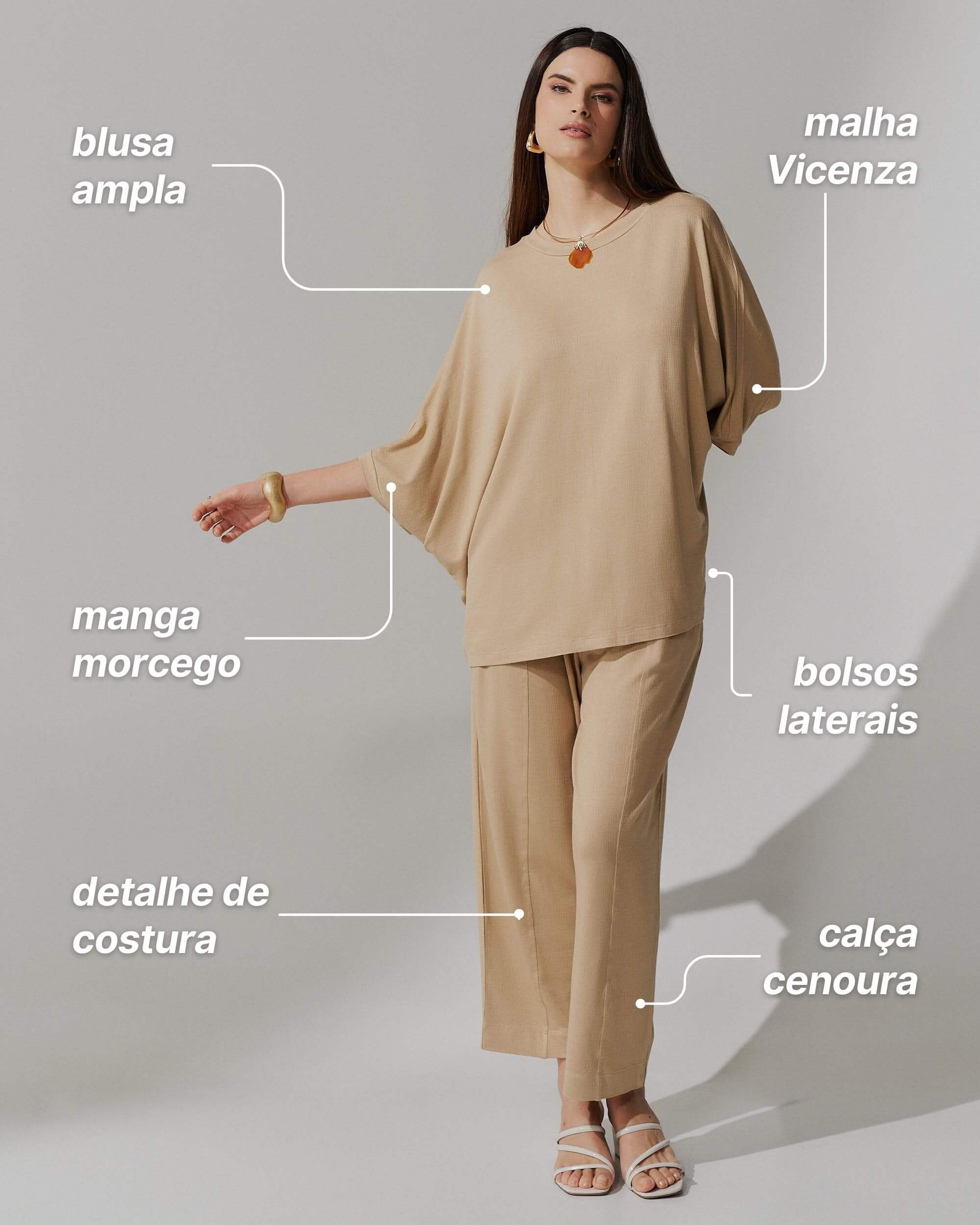 Conjunto Vicenza Acelia Bege MPB