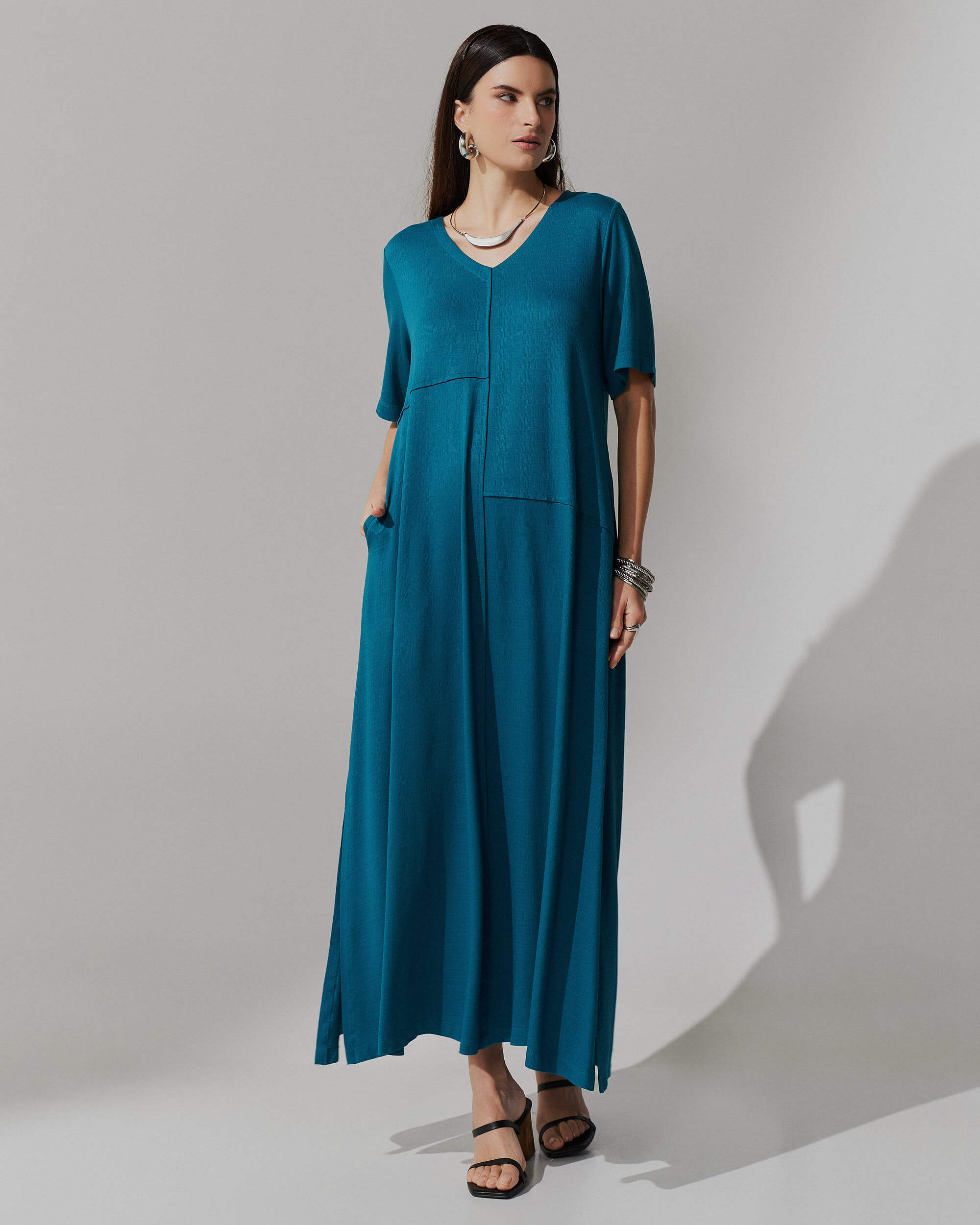 Vestido Vicenza Alinda Azul Gótico