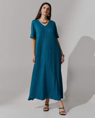 Vestido Vicenza Alinda Azul Gótico