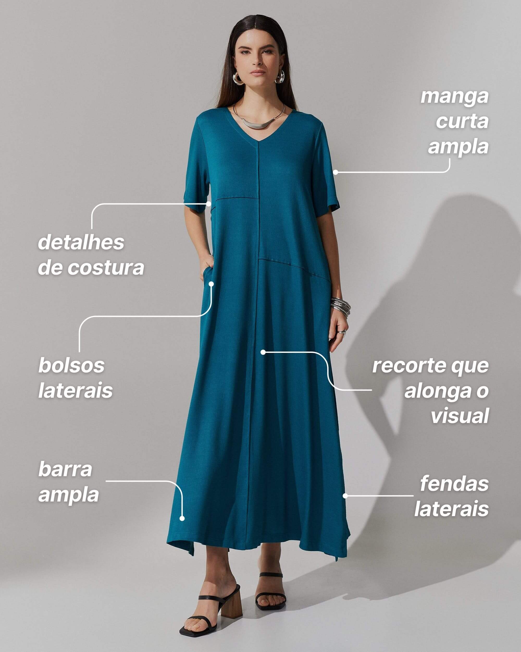 Vestido Vicenza Alinda Azul Gótico