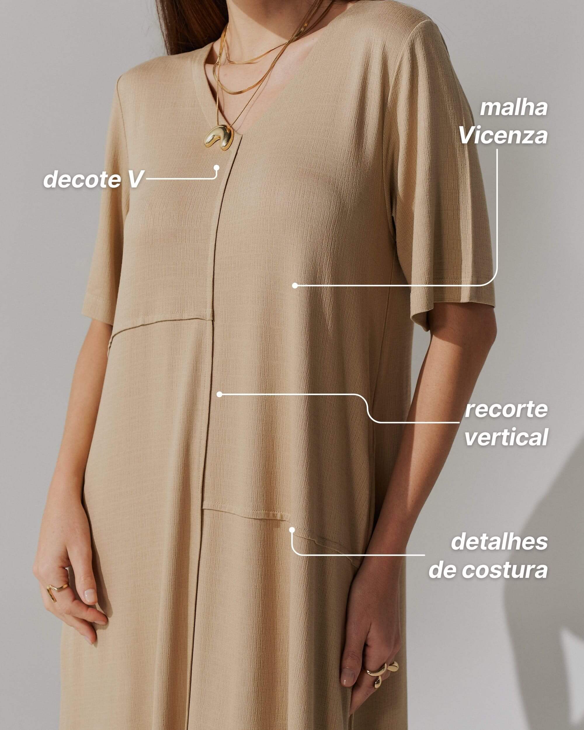Vestido Vicenza Alinda Bege MPB