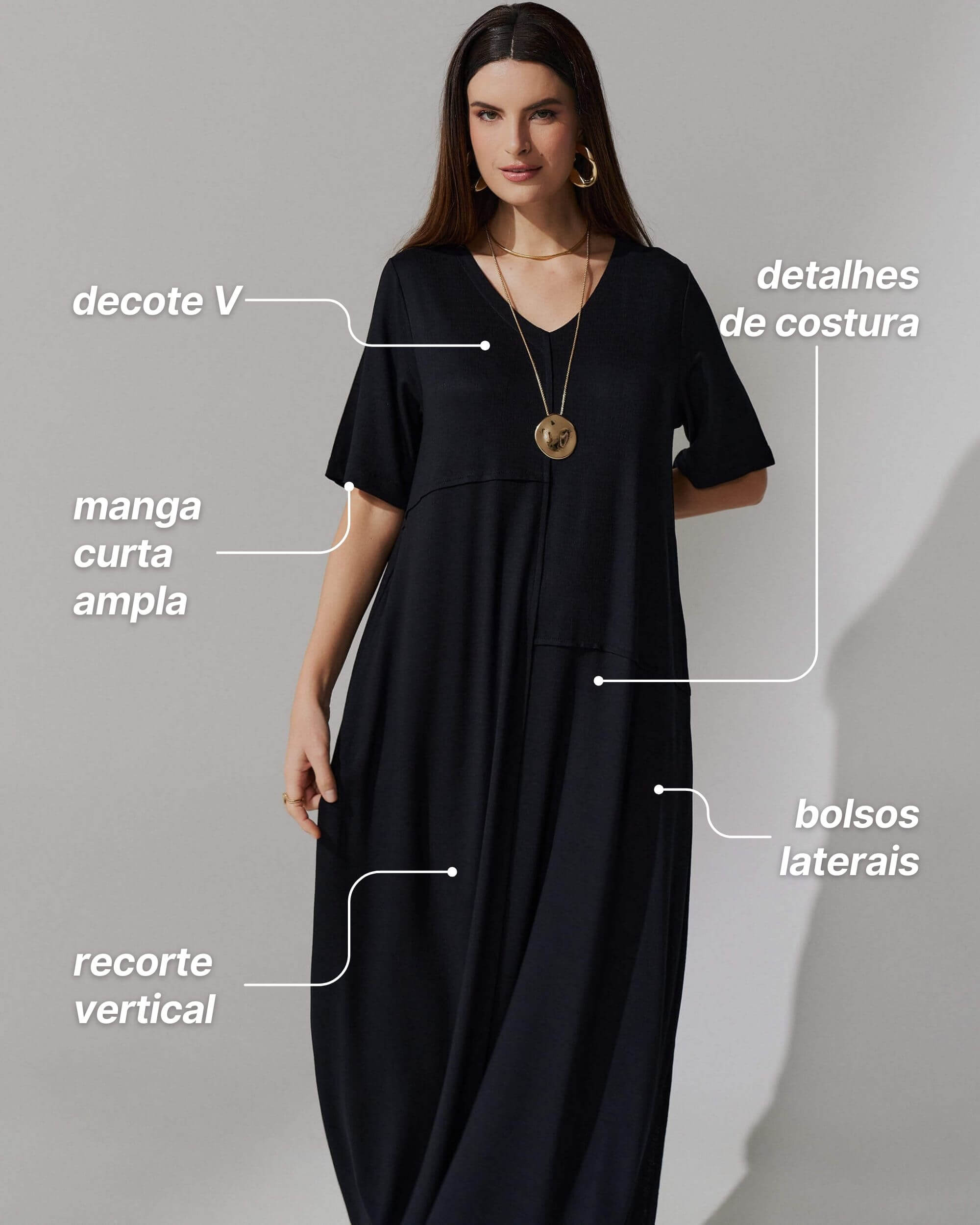 Vestido Vicenza Alinda Preto