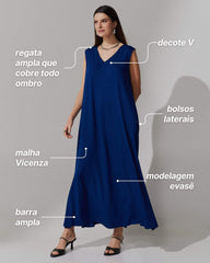 Vestido Vicenza Astela Azul Profundo