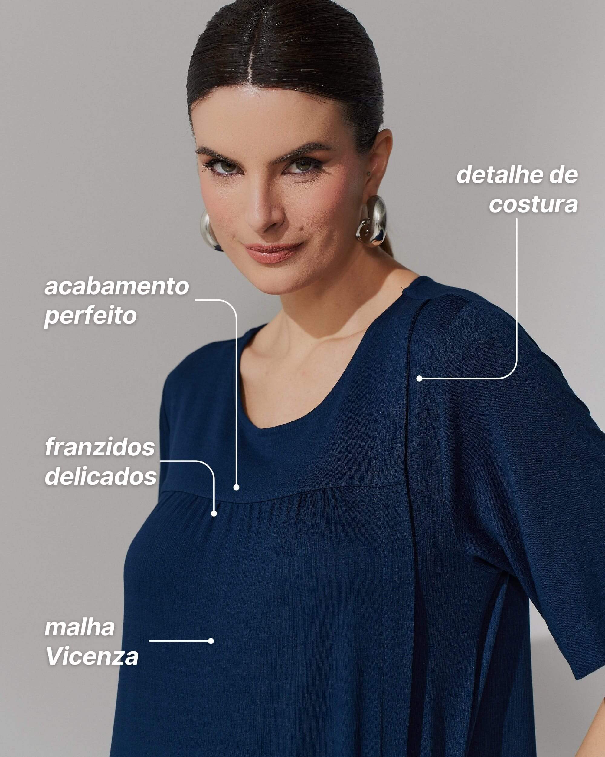 Vestido Vicenza Ashira Azul Marinho