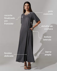 Vestido Vicenza Ashira Mescla Escuro