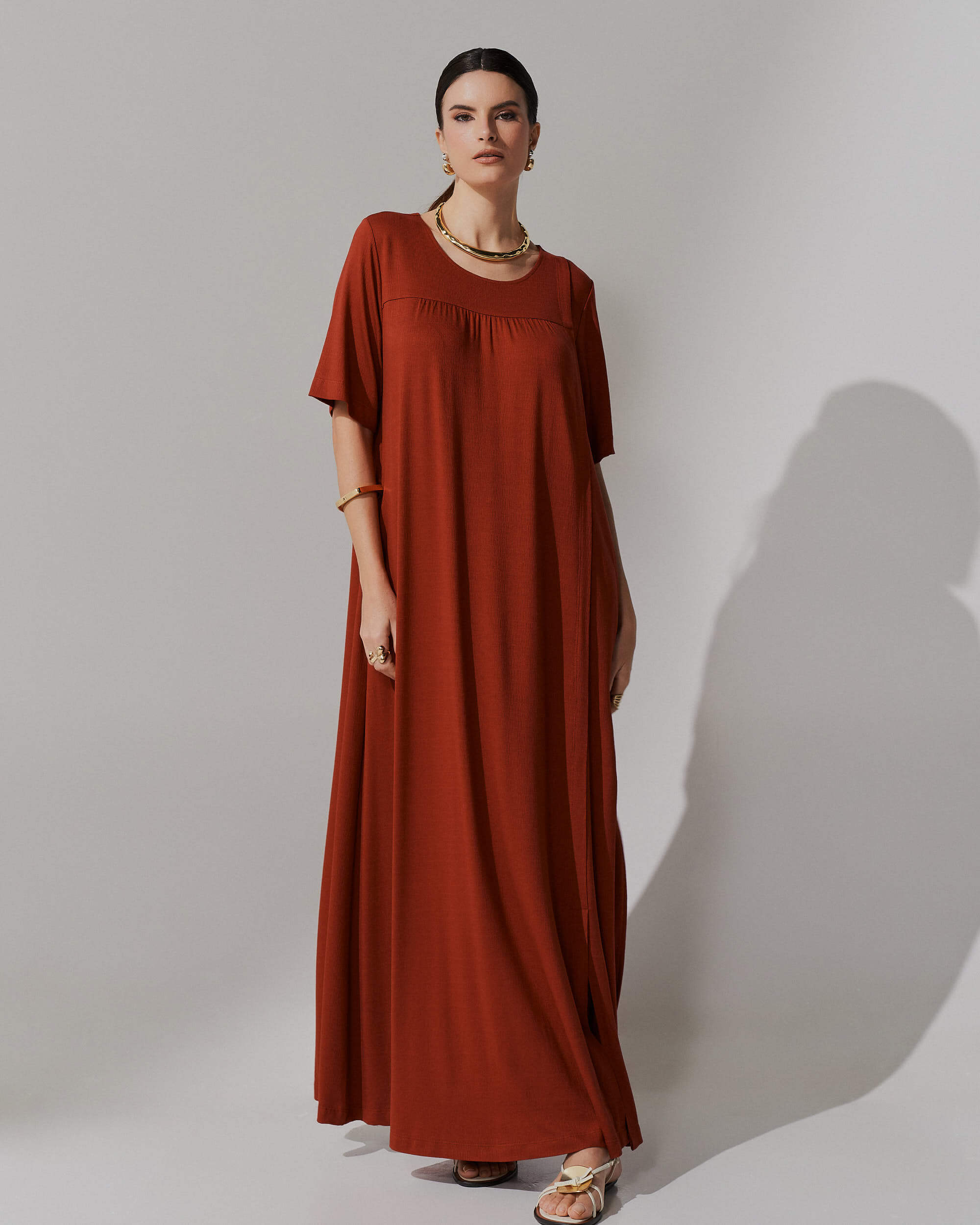Vestido Vicenza Ashira Marrom Galápagos