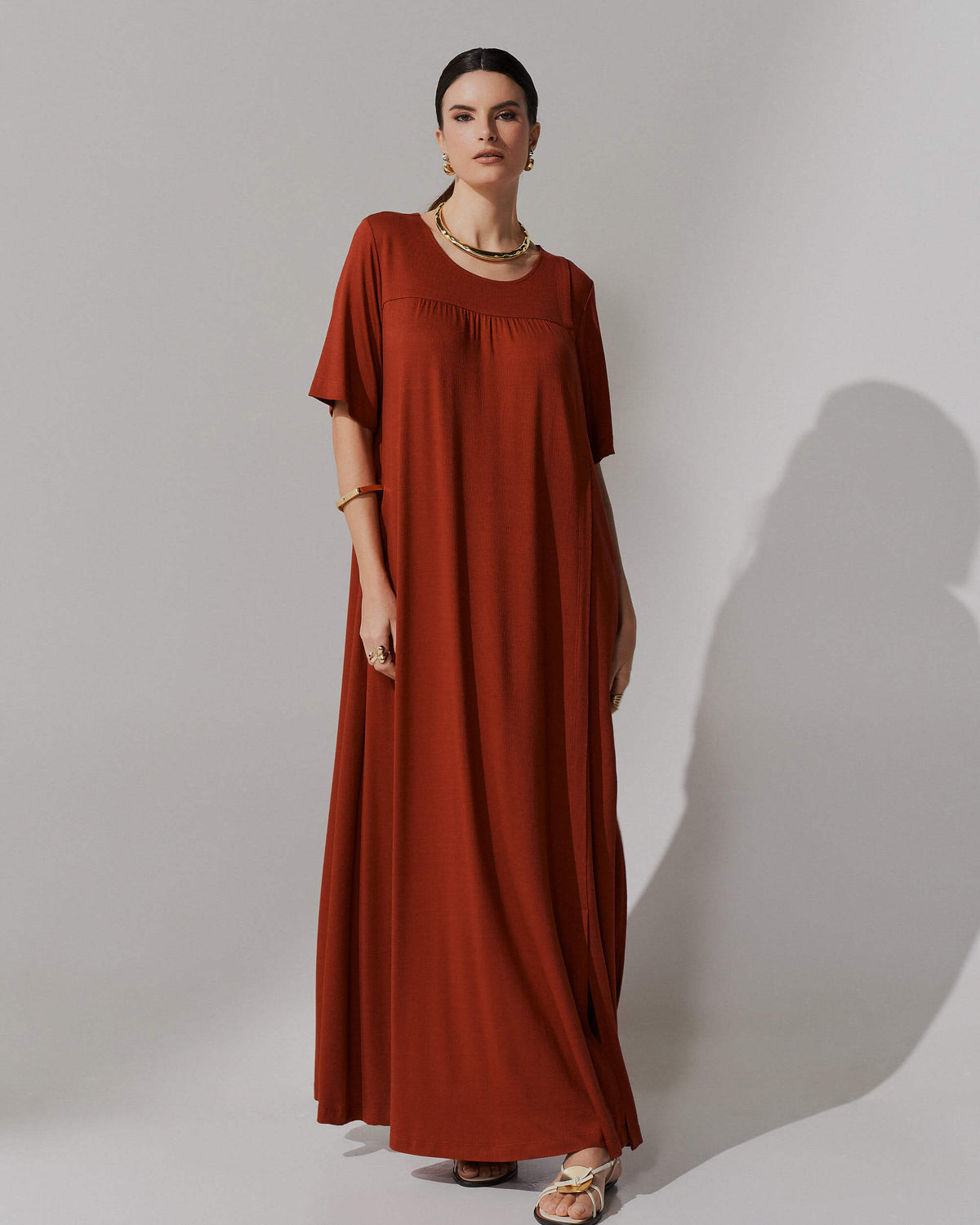 Vestido Vicenza Ashira Marrom Galápagos