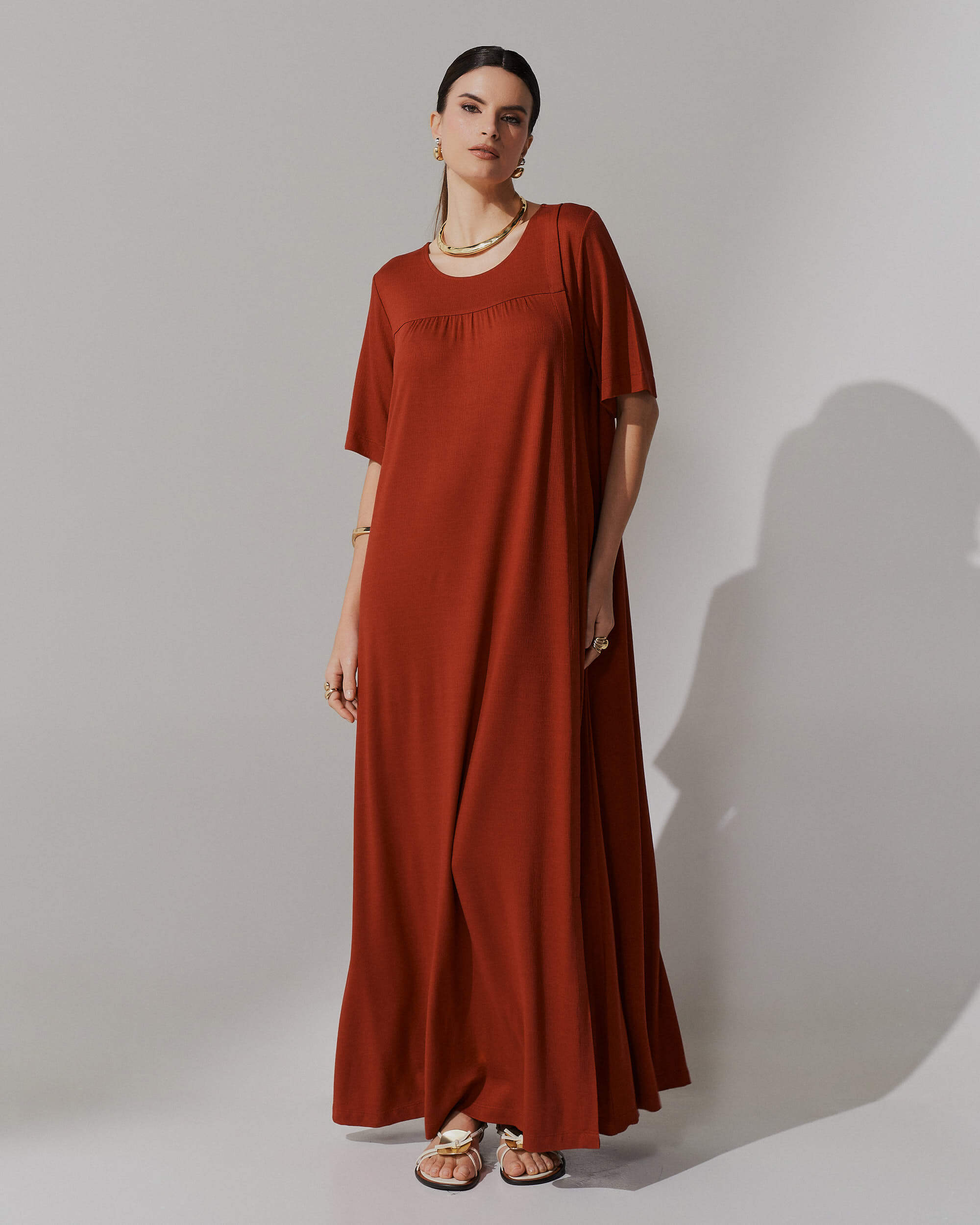 Vestido Vicenza Ashira Marrom Galápagos