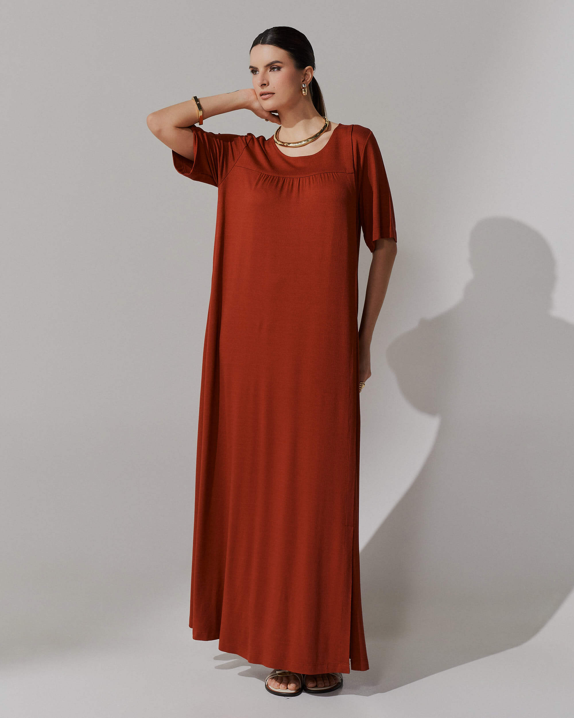 Vestido Vicenza Ashira Marrom Galápagos