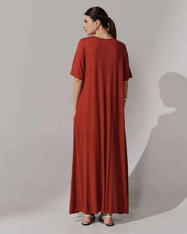 Vestido Vicenza Ashira Marrom Galápagos