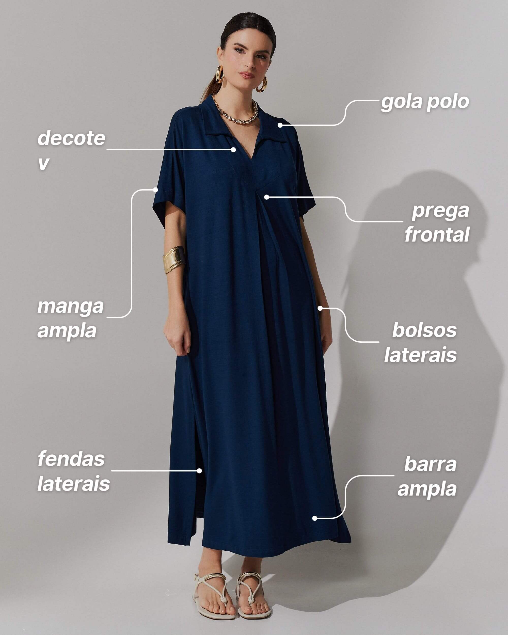 Vestido Vicenza Anne Azul Marinho