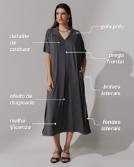 Vestido Vicenza Anne Mescla Escuro