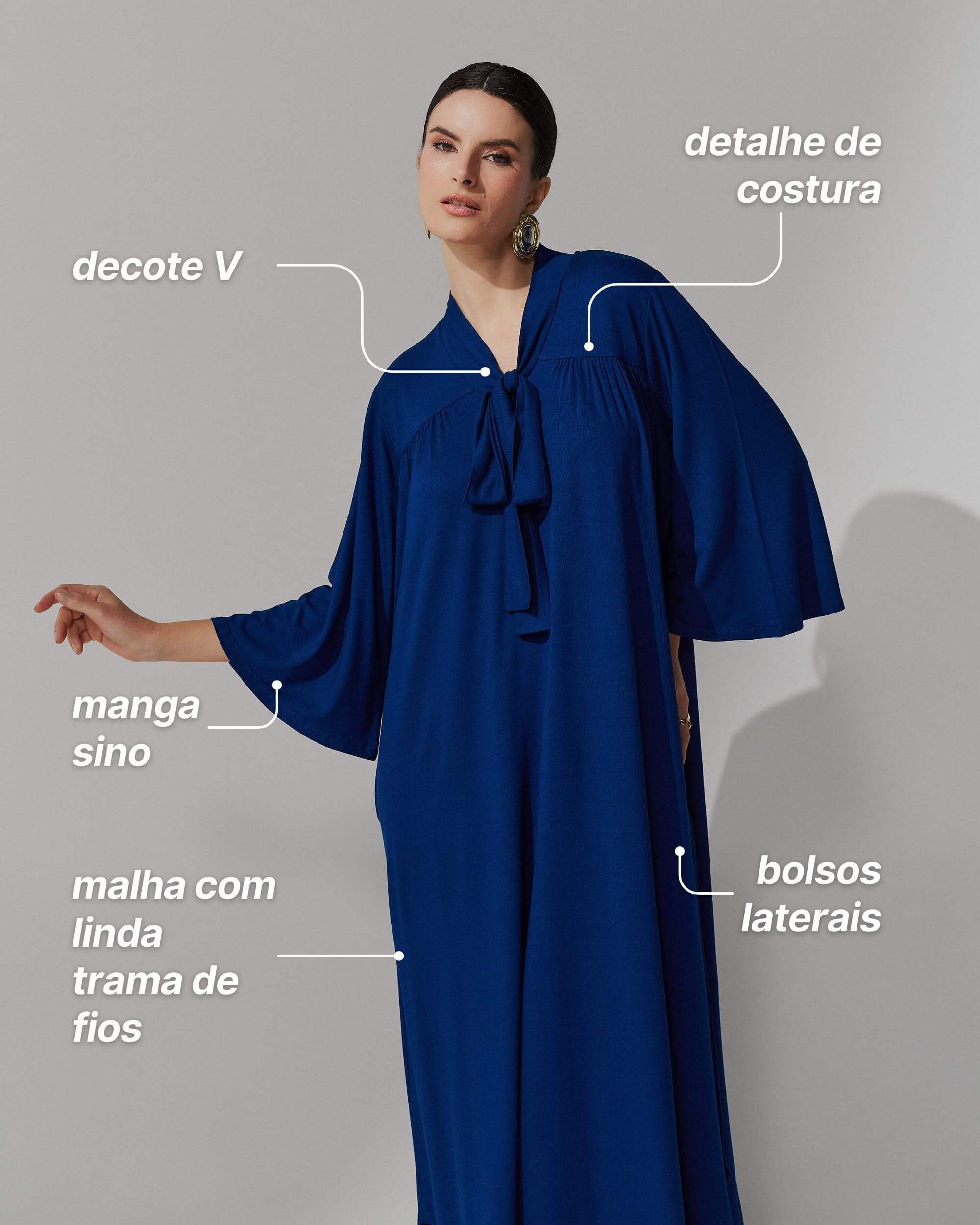 Vestido Vicenza Anastácia Azul Profundo