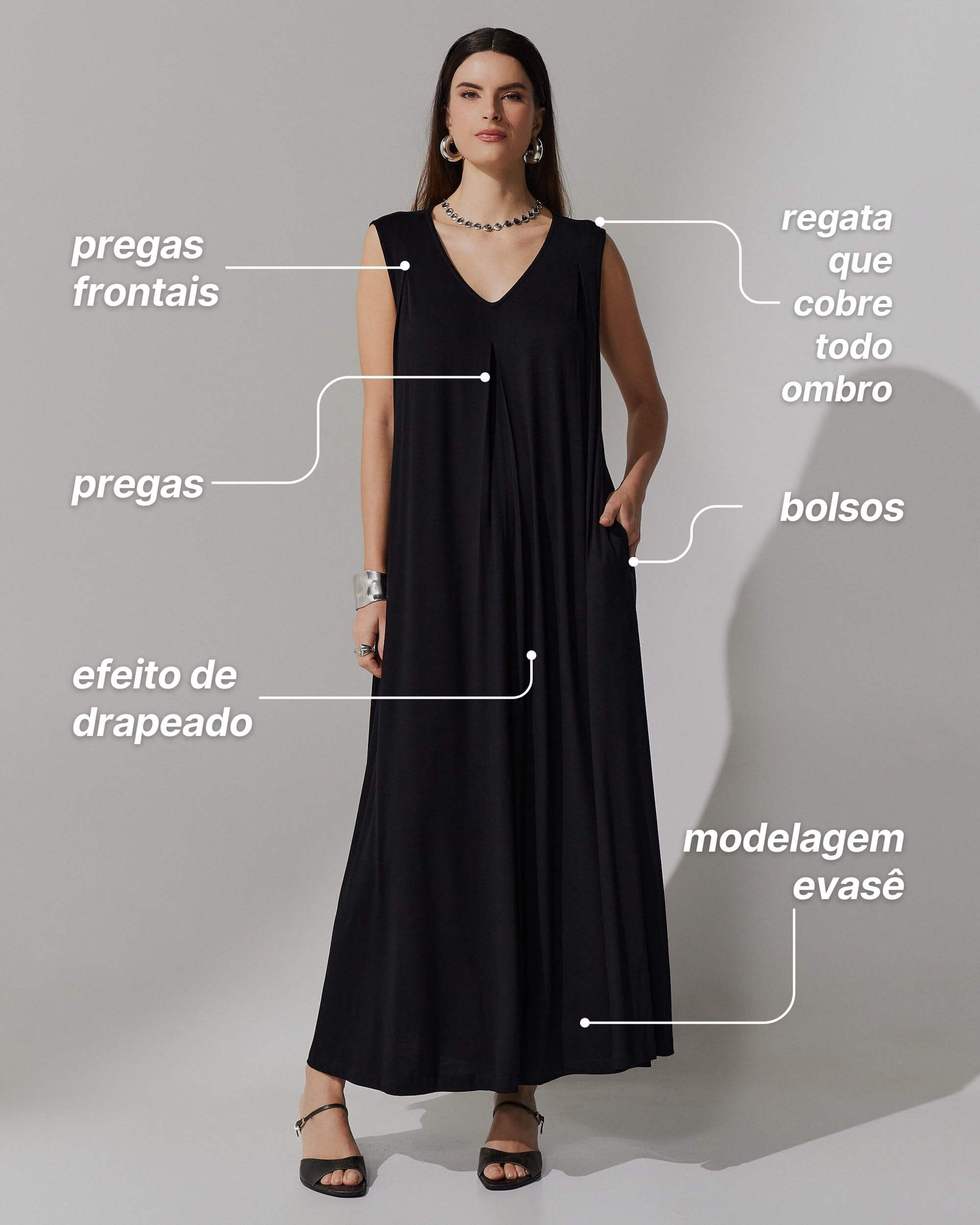 Vestido Agnela Preto