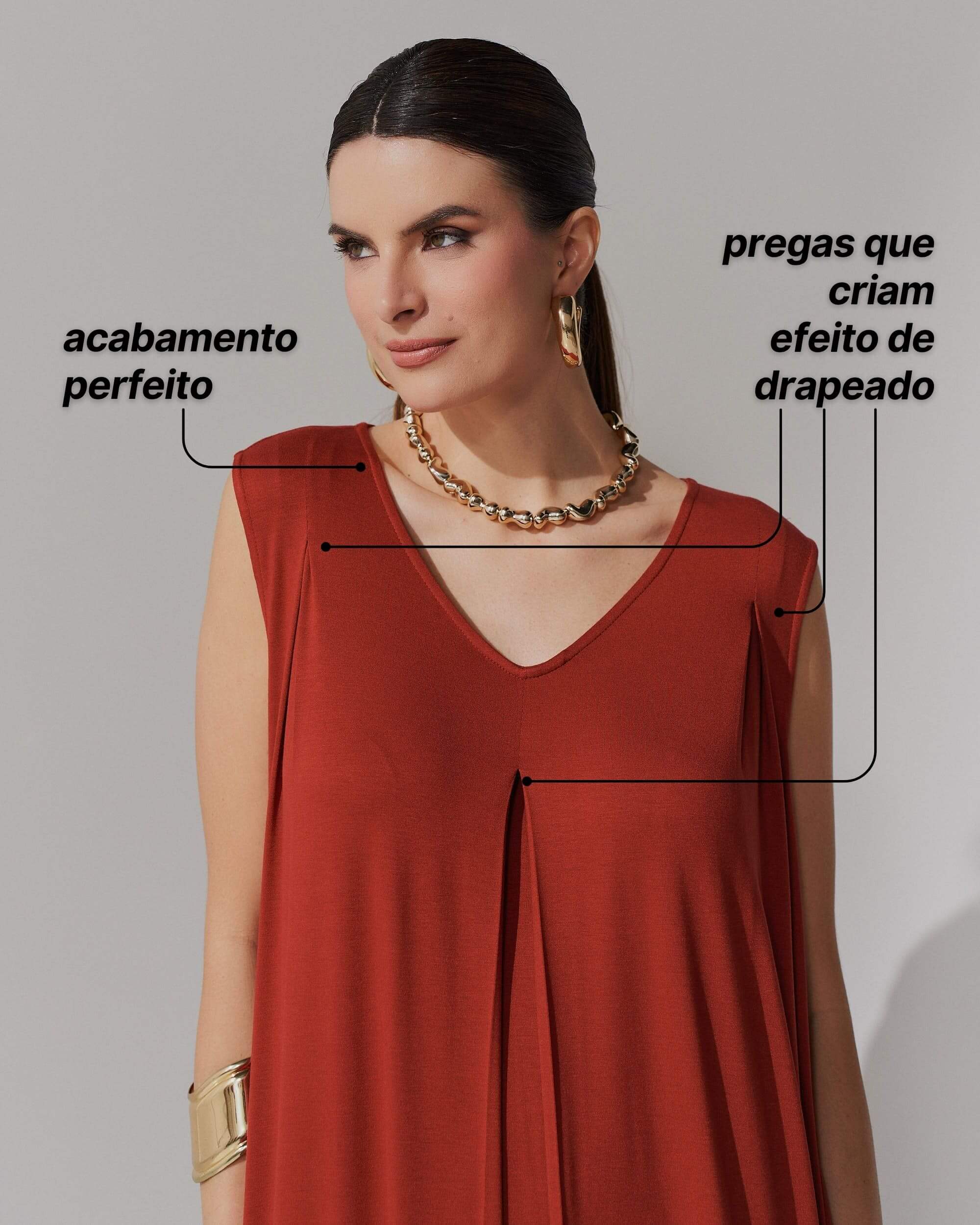Vestido Agnela Marrom Galápagos