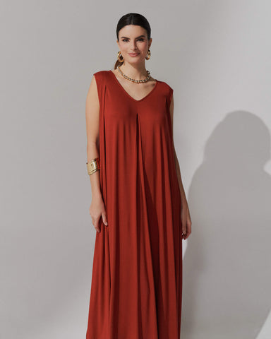 Vestido Agnela Marrom Galápagos