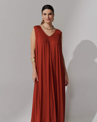 Vestido Agnela Marrom Galápagos