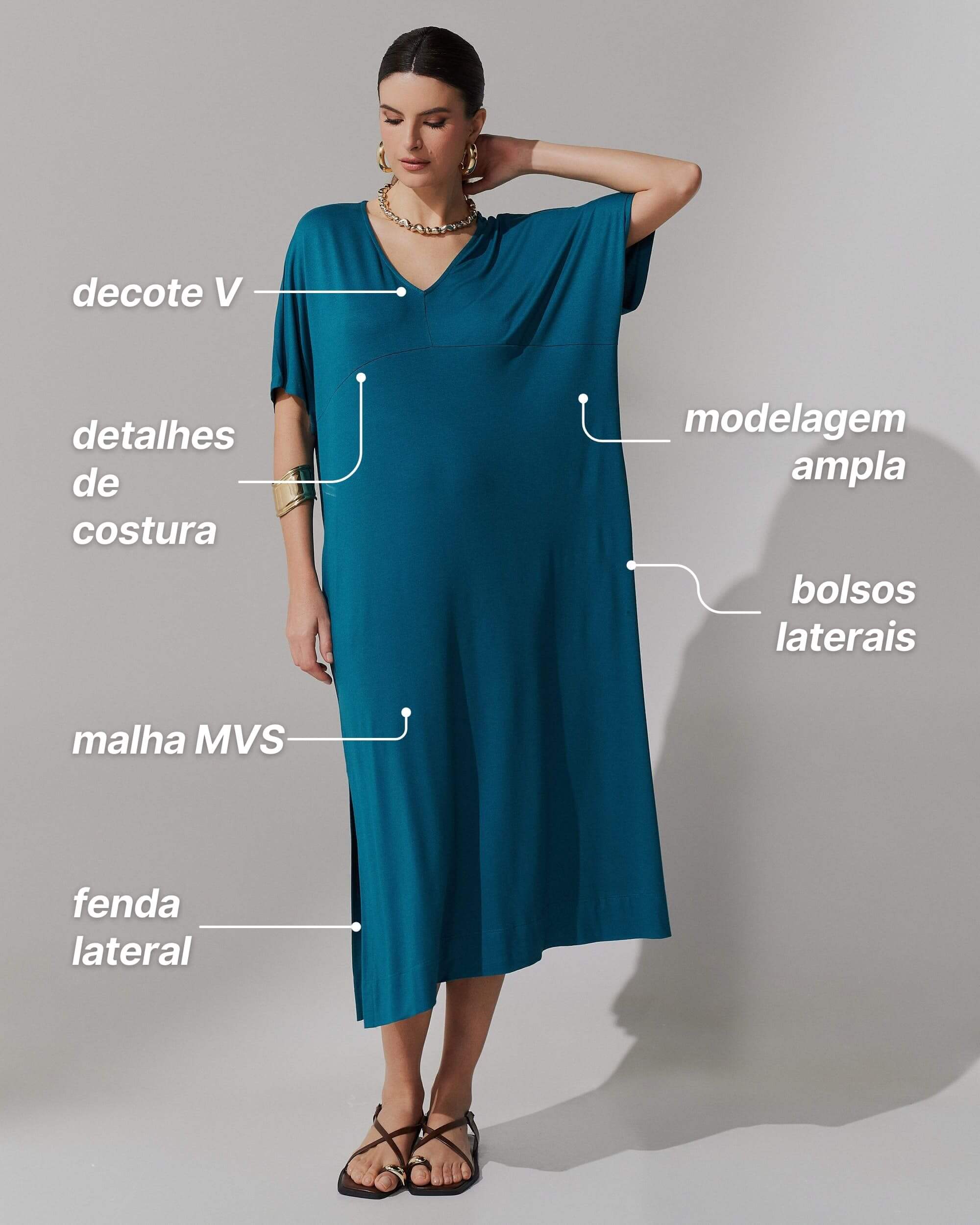 Vestido Apolina Azul Gótico
