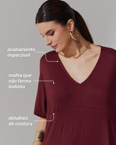 Vestido Apolina Bordo