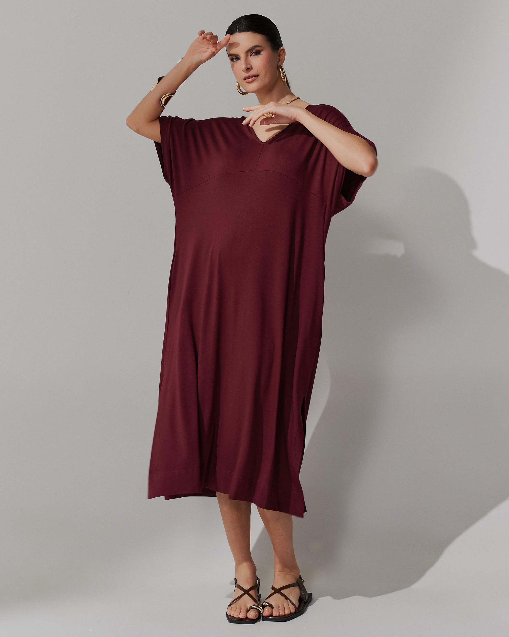 Vestido Apolina Bordo