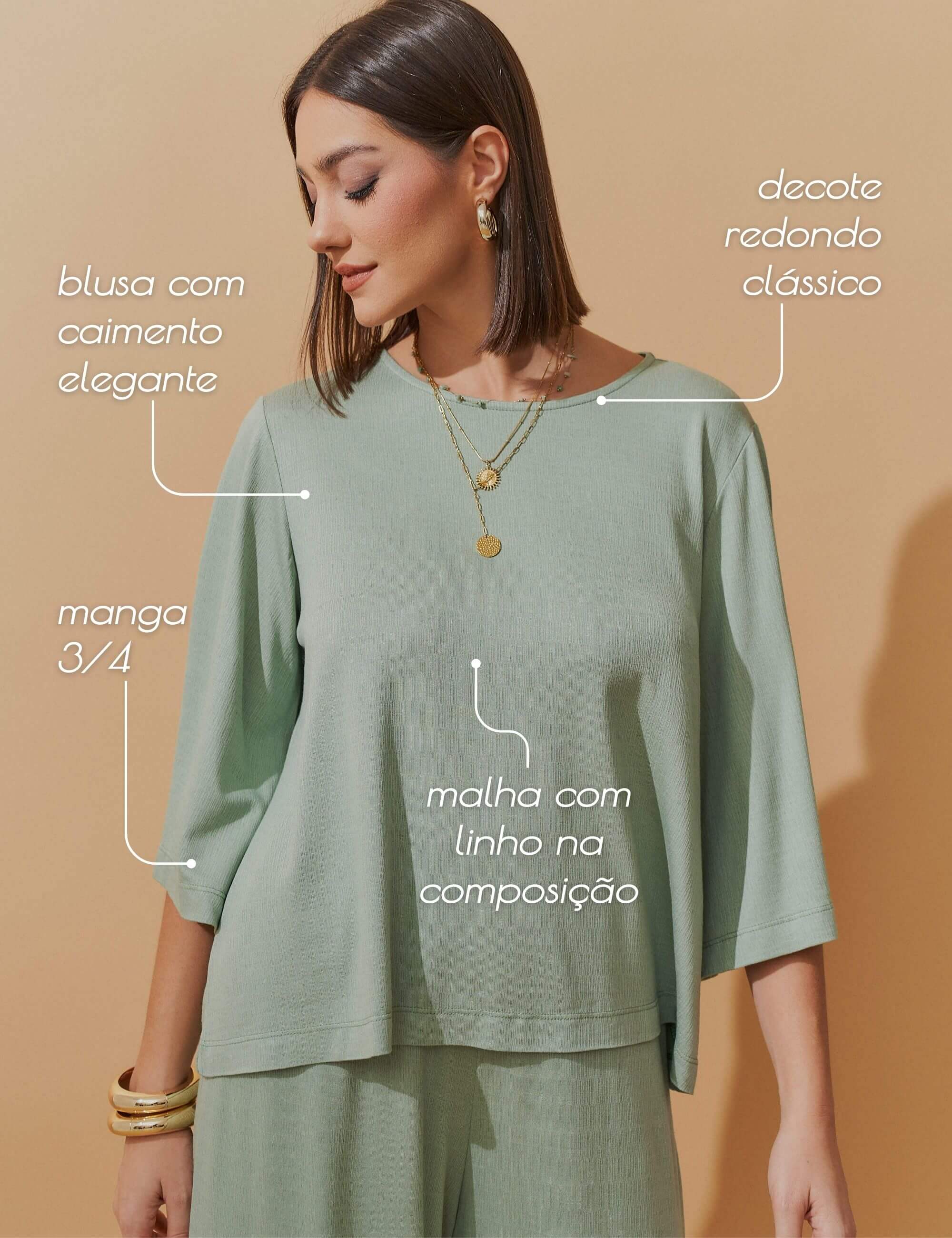 Conjunto Lino Betania Verde Menta