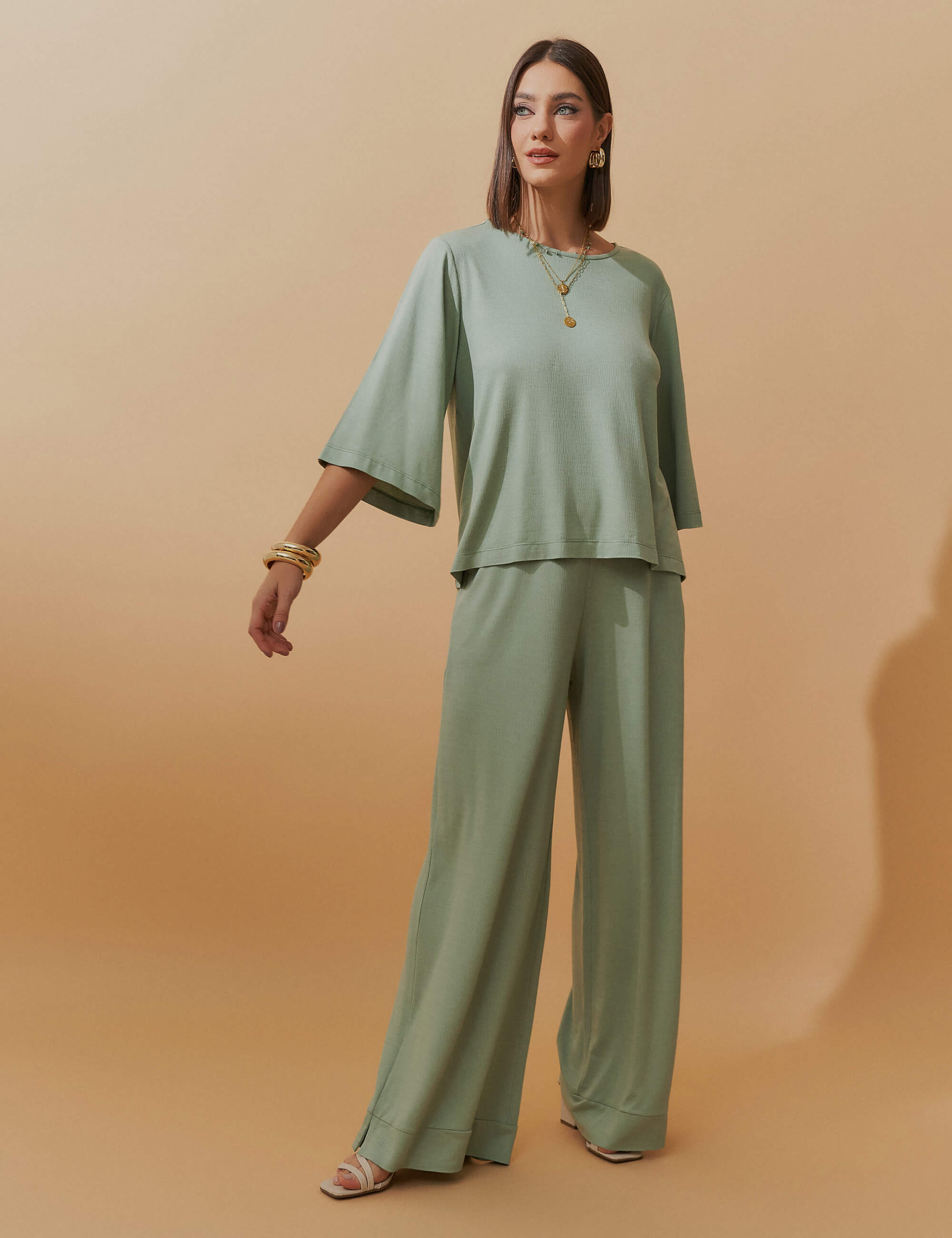 Conjunto Lino Betania Verde Menta