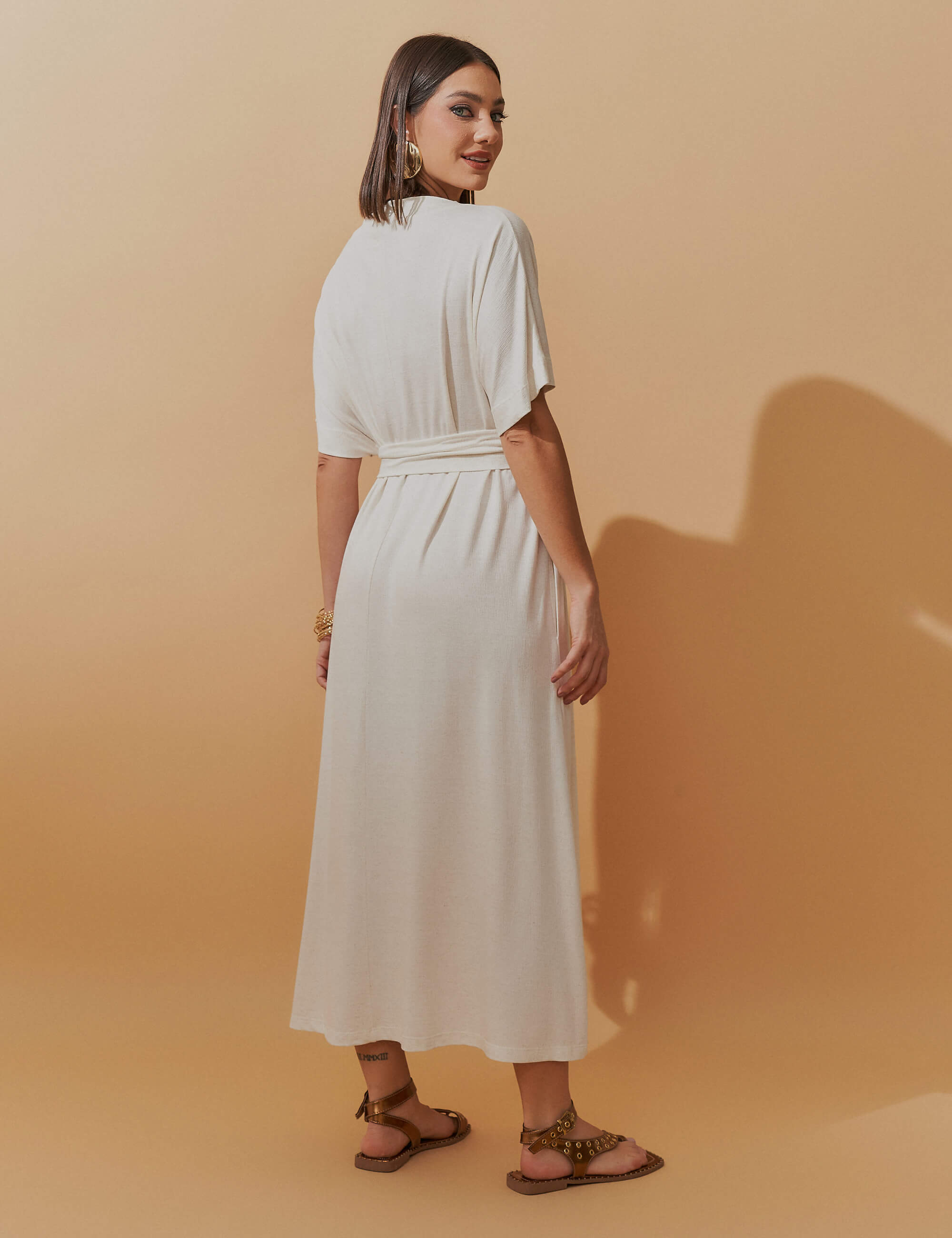 Vestido Lino Brena Off White