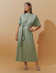 Vestido Lino Brena Verde Menta