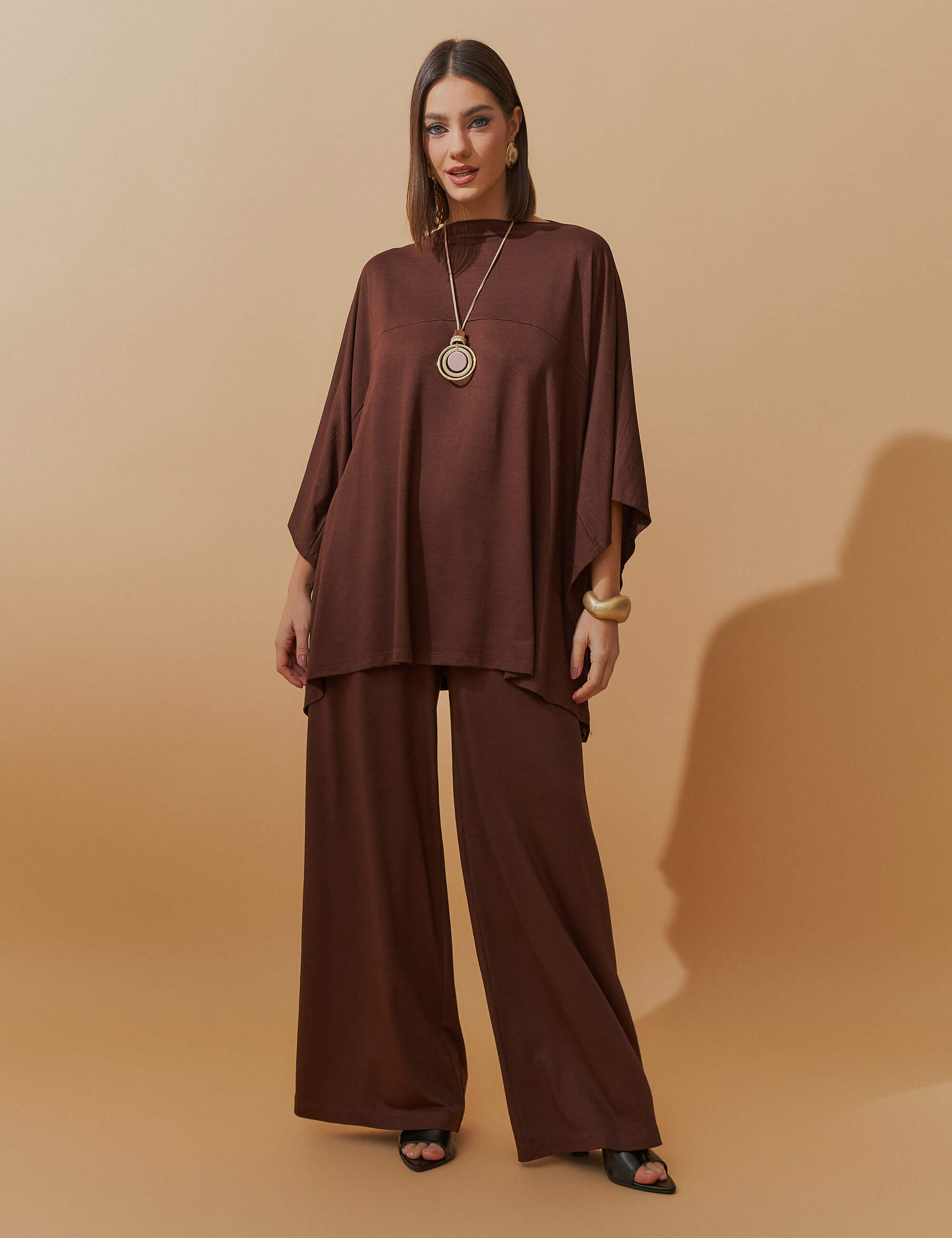 Conjunto Vicenza Benedita Marrom Natureza