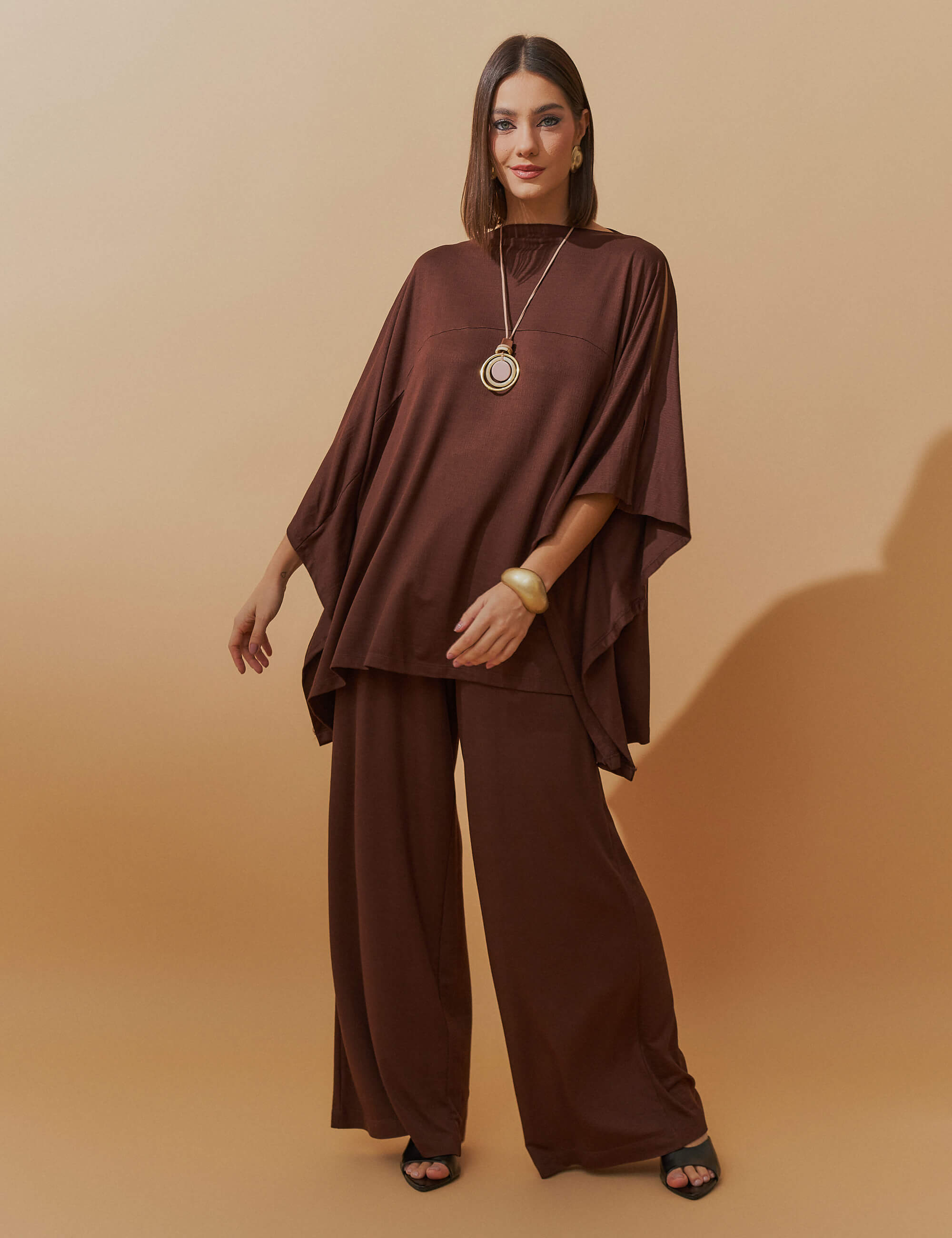 Conjunto Vicenza Benedita Marrom Natureza