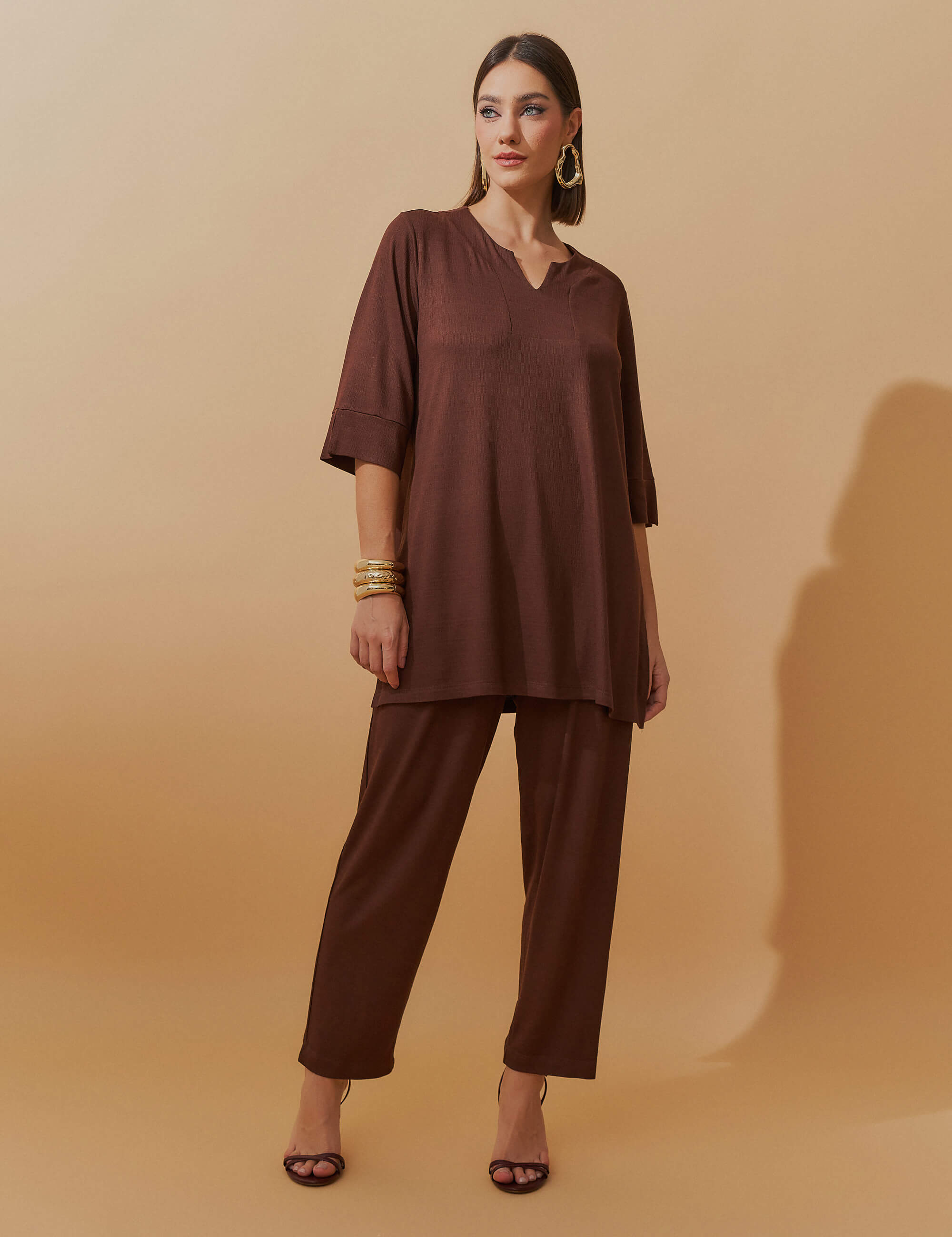 Conjunto Vicenza Briana Marrom Natureza