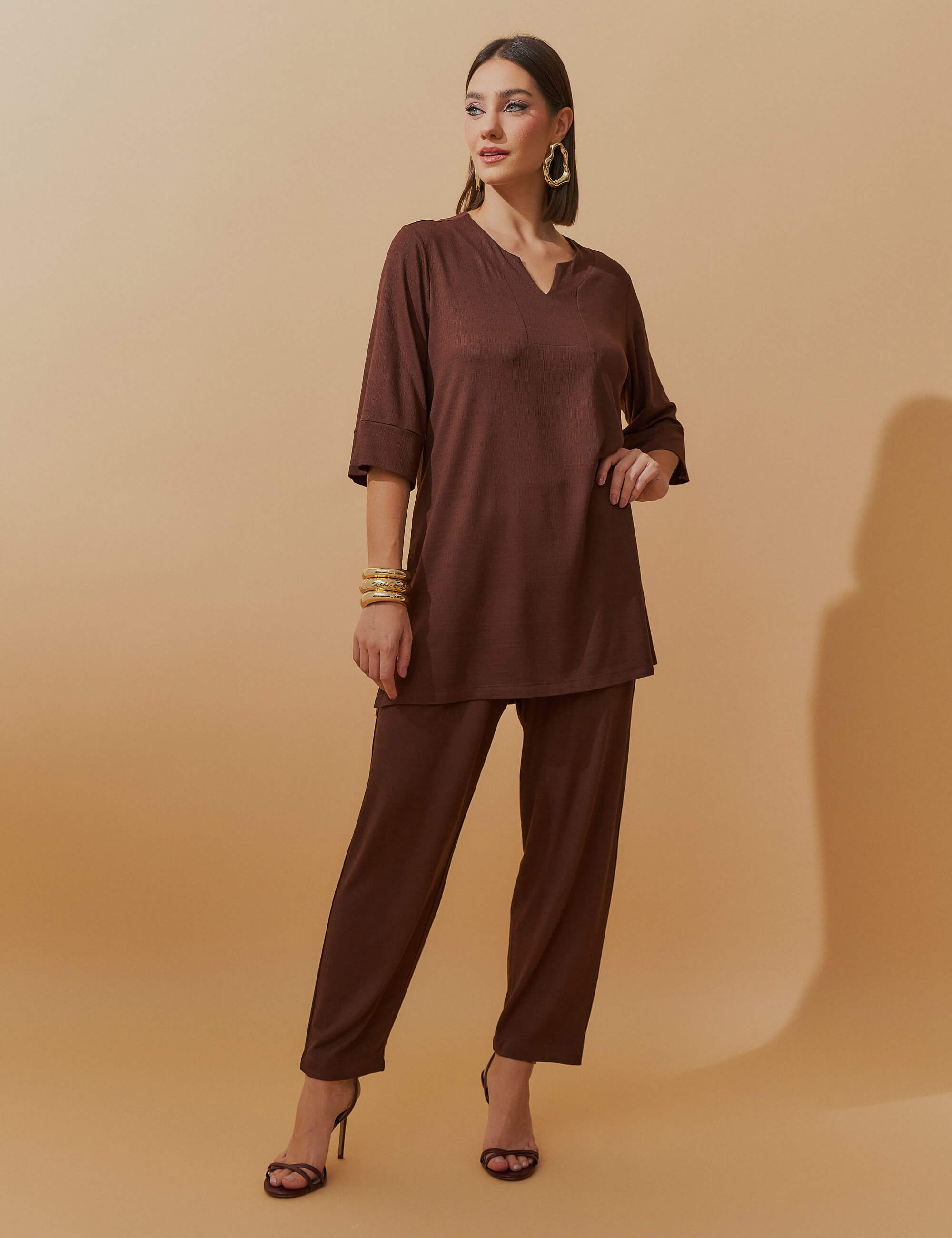 Conjunto Vicenza Briana Marrom Natureza