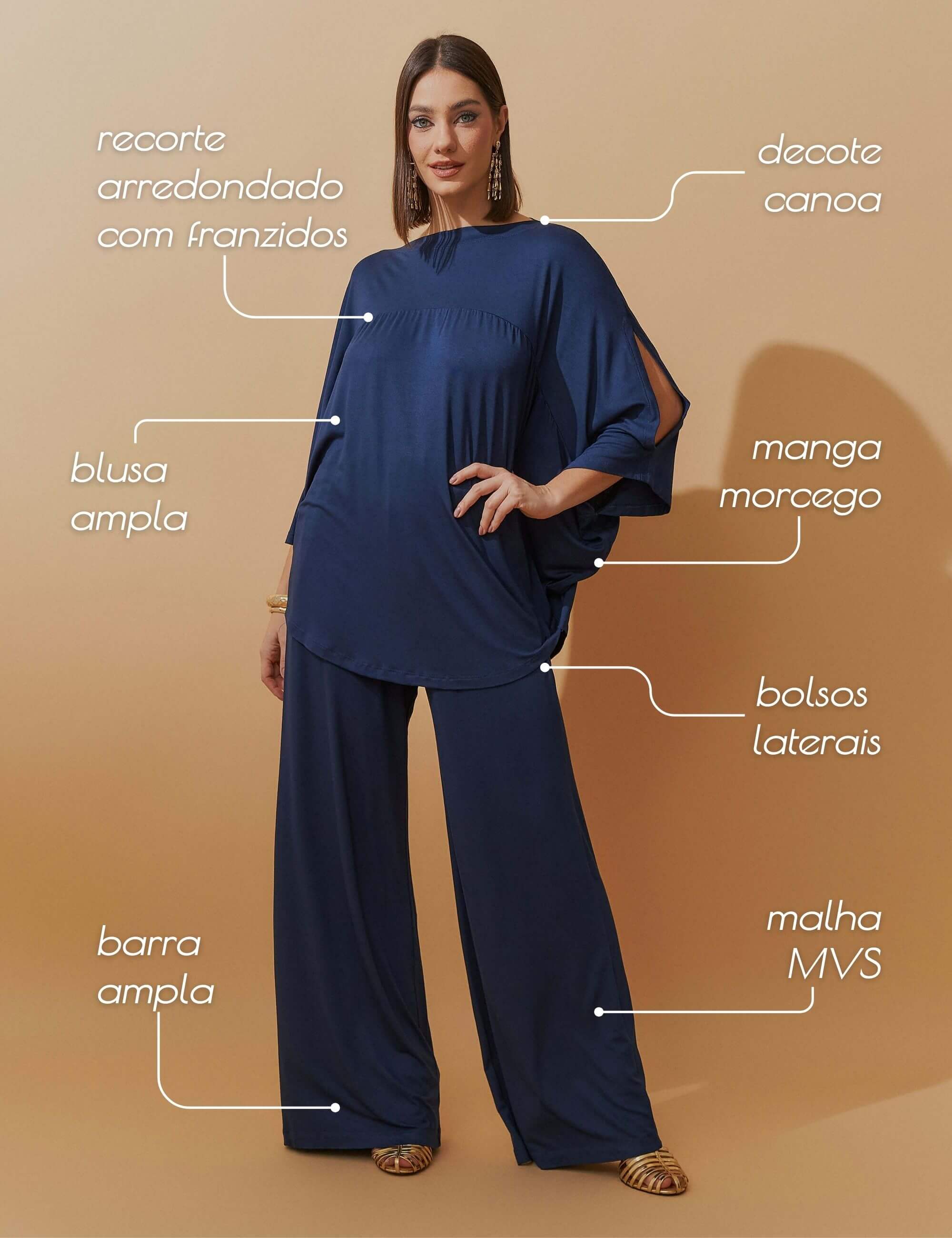 Conjunto Berta Azul Marinho