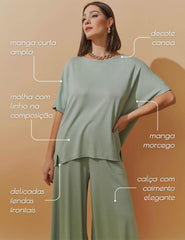 Conjunto Lino Brisa Verde Menta