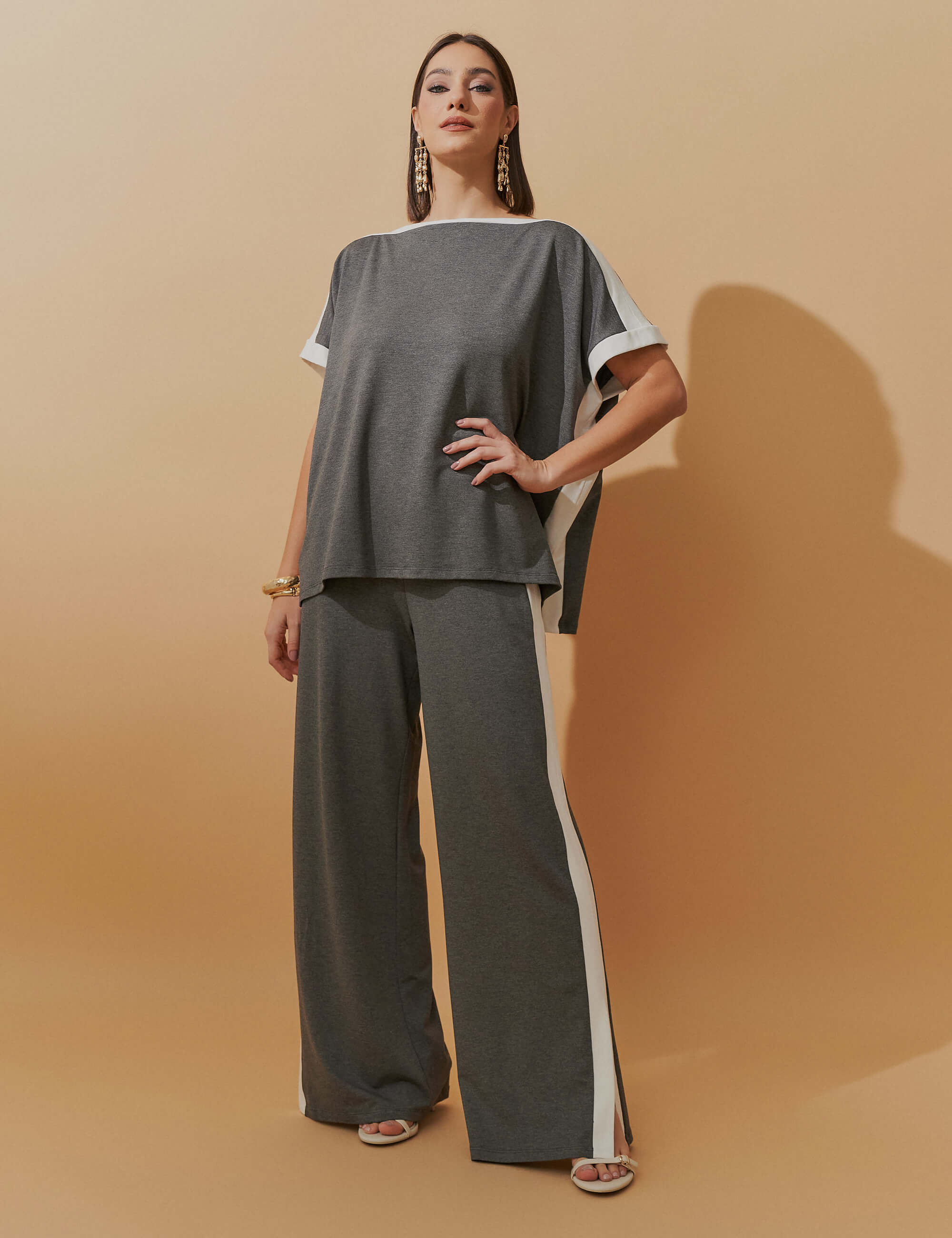 Conjunto Moletom Balmira Mescla Escuro