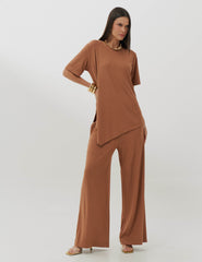 Conjunto Canelado Camila Mocha Mousse