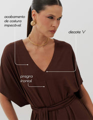Vestido Vicenza Celina Marrom Natureza