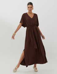 Vestido Vicenza Celina Marrom Natureza