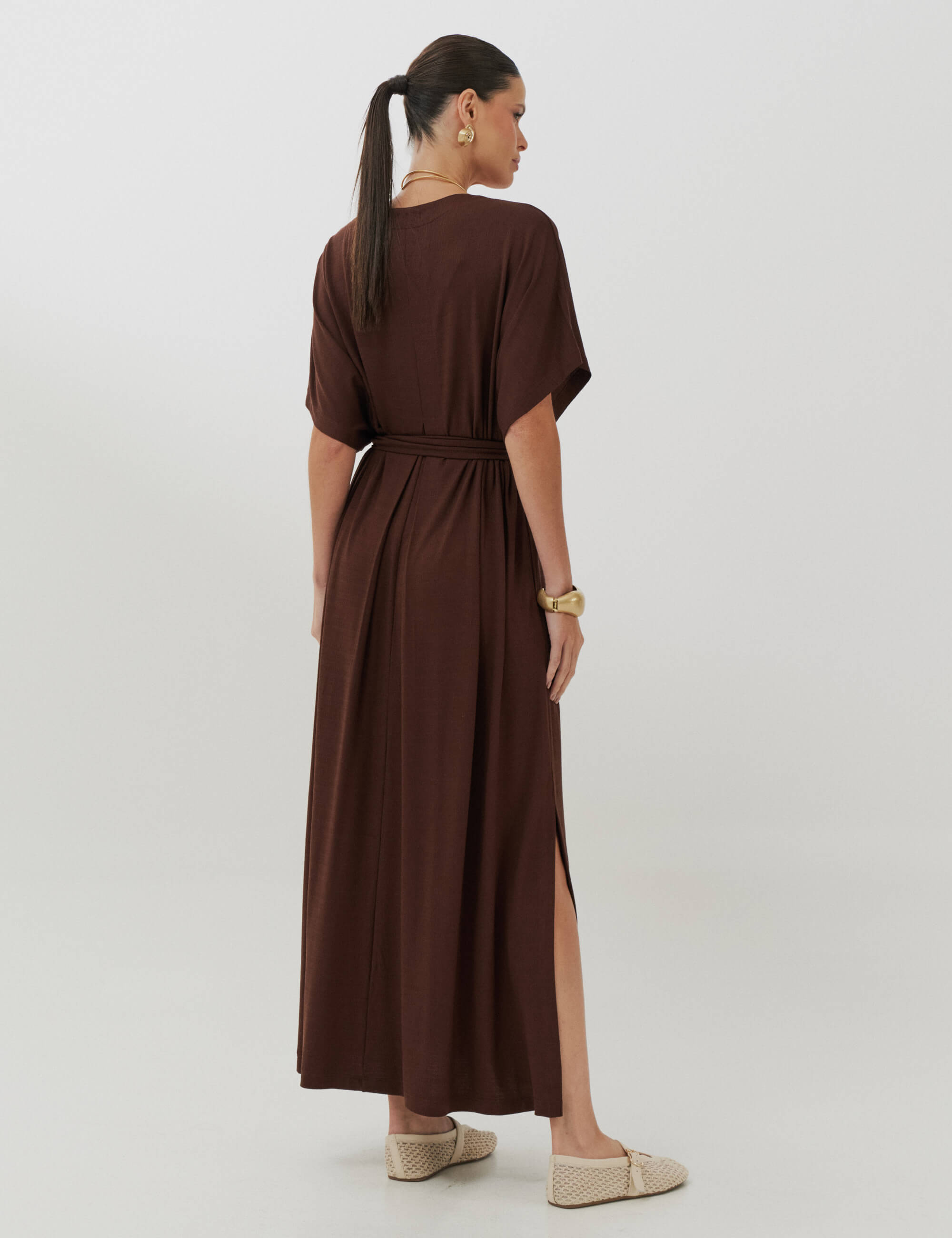 Vestido Vicenza Celina Marrom Natureza